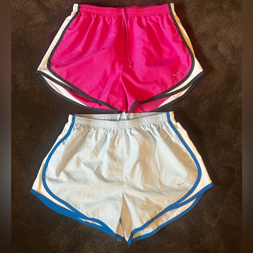 Women's Nike Athletic Shorts - Pink and White